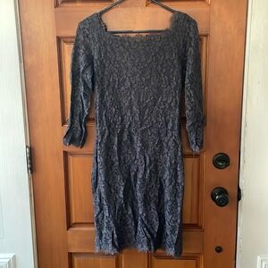 Diane von Furstenburg dress lace size 8 grey